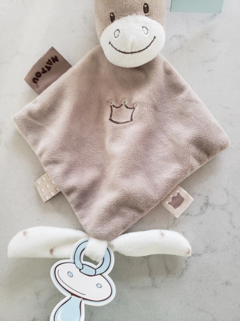 New Nattou Donkey Horse Comfort Blanket Soother Blankie Baby Plush Crown 3