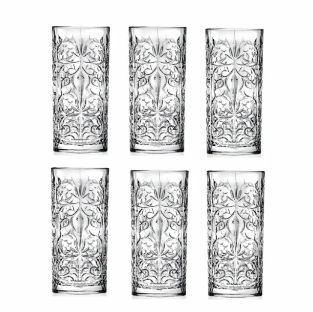 NEW RCR MIXOLOGY TATTOO CRYSTAL HIGHBALL TUMBLERS 368ml Glass Glasses Cocktail