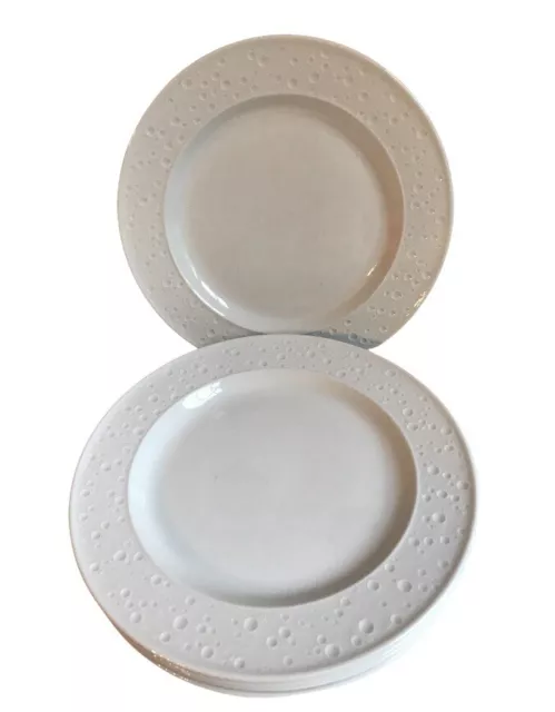 Lot of 5 AK KAISER 10” Porcelain Dinner Plates  Embossed Bubbles Dots Rate EUC