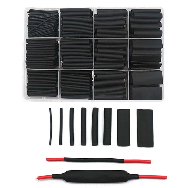 Kit tubo termoretraibile nero nero per isolamento di lunga durata 625 pz