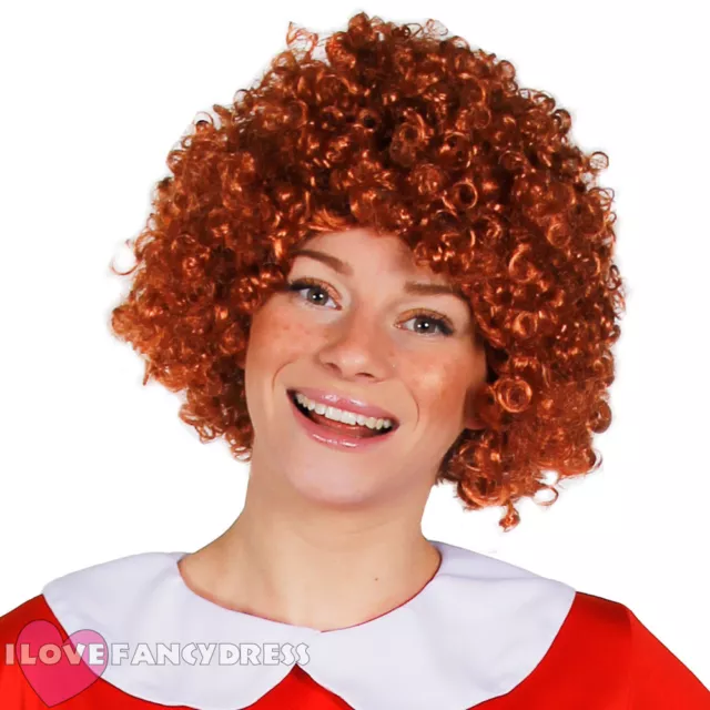 Auburn Afro Wig Short Curly Orange Ginger Hair Musical Film Fancy Dress Costume