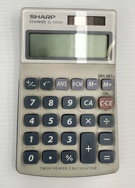 Sharp ELSI Mate EL-240SA Calculator Twin Power Solar Working