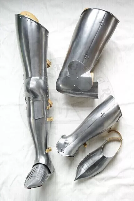 Medieval Steel Warrior Gothic Leg Armor Full Set Knight Greaves Armor