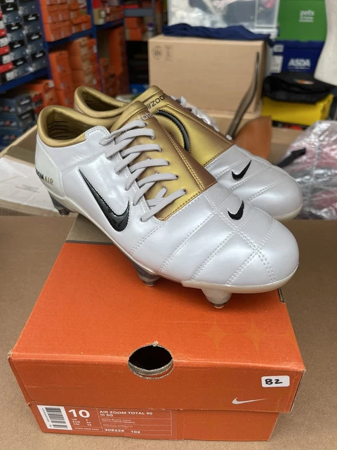 Original Nike Air Zoom Total 90 III SG Men’s Football Boots White/Gold UK 9 T90