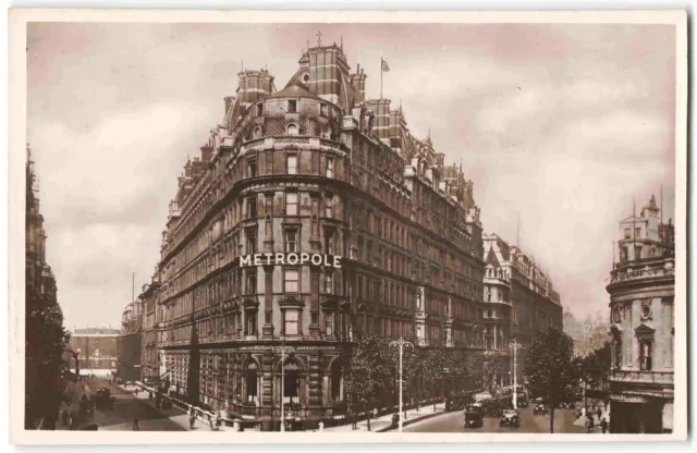 Metropole Hotel London Northumberland Avenue - Vintage Real Photo Postcard S26