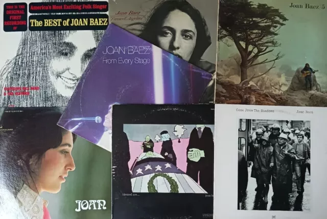 Joan Baez 7 LP Lot- Best Of, Farewell Angelina, 5, Blessed Are, From Every Stage