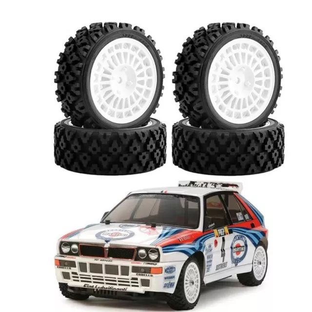 Roues Pour Tamiya TT01 TT02 XV01 HPI 1/10 RC 4 Pièces Pneus De Rechange