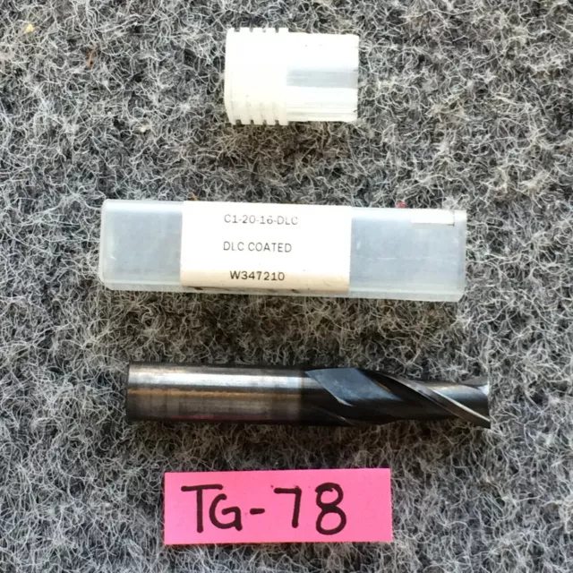 C1-201-16 0.5-in Dia 2-Flute End Mill, 1-in LOC, 0.5-in Shank 3" CNC Lathe NOS