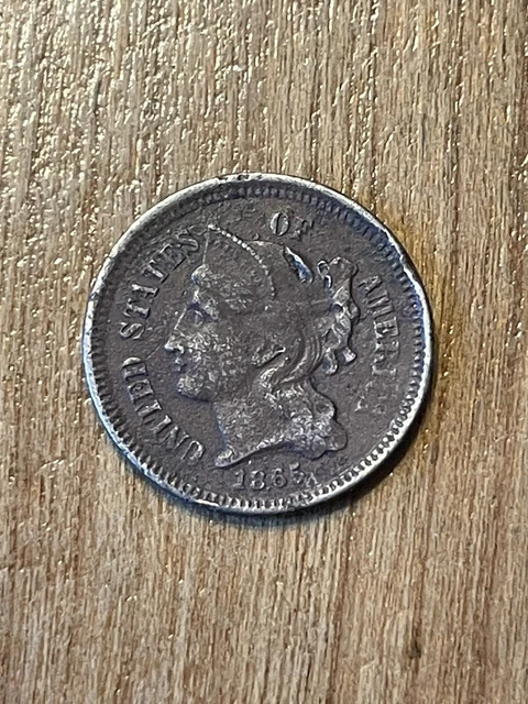 1865 3 Cent Piece F 1865 3 Cent Piece F