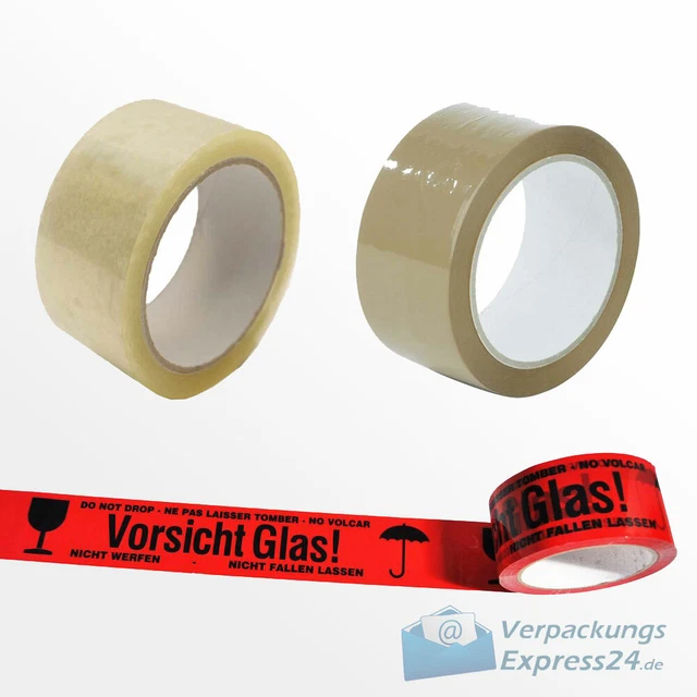 Klebeband Packband Paketband Paketklebeband Braun Transparent Vorsicht Glas