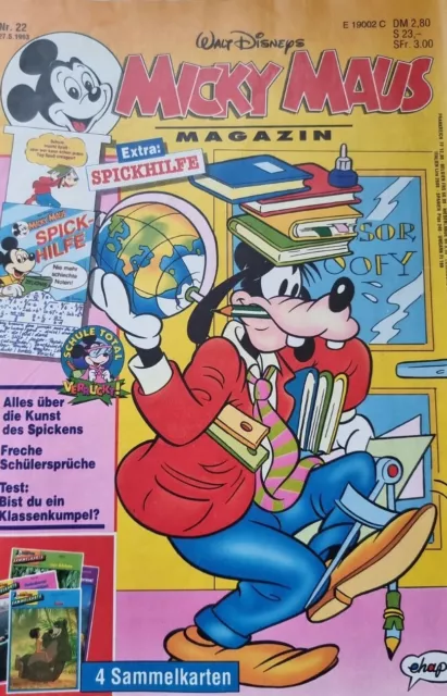 Walt Disneys Micky Maus  Nr. 22 27.5.1993 (ehapa) Zustand: 2 Mit Sanmelkarten