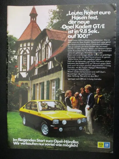 Vintage + Advert + 1976 + Opel + Gt/E + German +