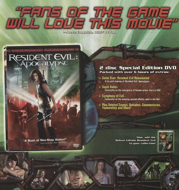 RESIDENT EVIL Apocalypse Movie 2005 Orig DVD Poster Art/Print Ad 21x27cm EGM187