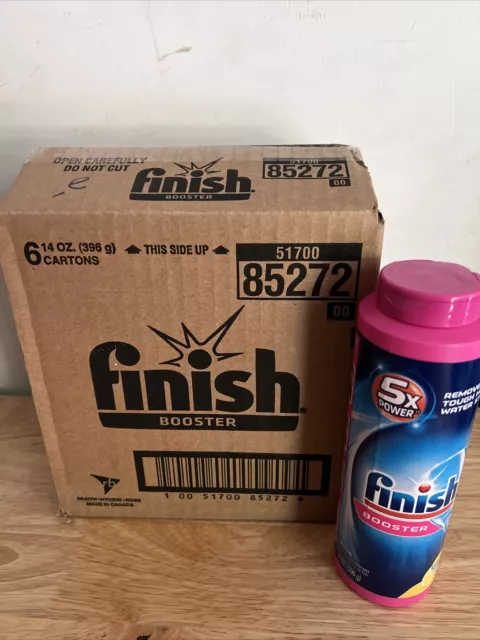 FINISH Hard Water Detergent Booster, 14 Oz Bottle, 6/carton New LEMON SCENT