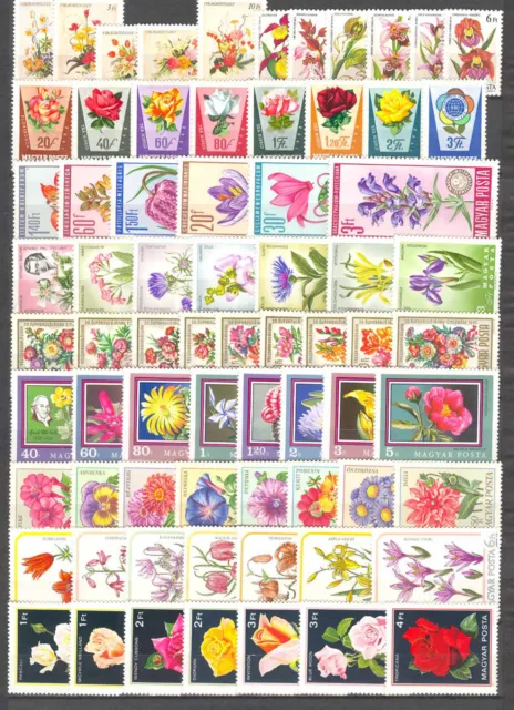 Collection - Hungary 1962-1989. 10 diff. flowers sets MNH (**) Min. 50 EUR