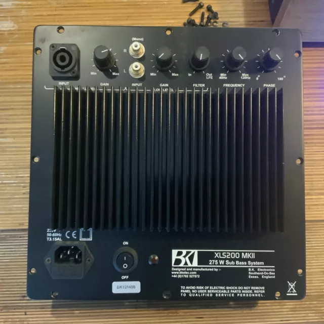 B.K. Electronics BK XLS200-DF Subwoofer Amplifier Plate.