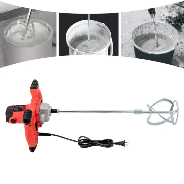 1500W Electric Mortar Mixer With Helical Blade For Concrete Drywall Mud Paint US