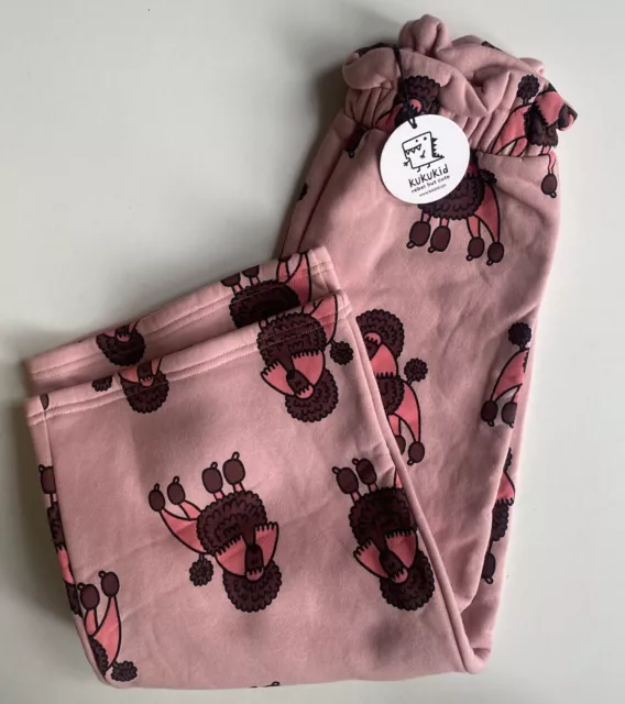 Kukukid kids girls size 10-11 pink sweatpants wide leg poodle dogs, BNWT