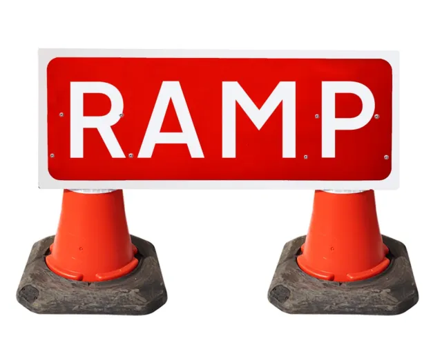 RAMP Insegna a cono rosso/bianco 7013 1050 x 450 mm classe 1 riflettente