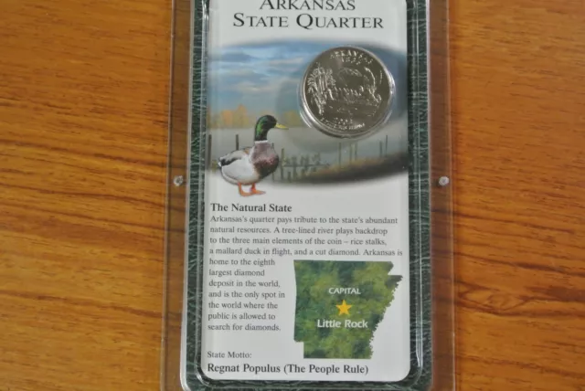 Littleton Coin  2003 ARKANSAS STATE Quarter FLAT PACKAGED W/ STATE FACTS 2
