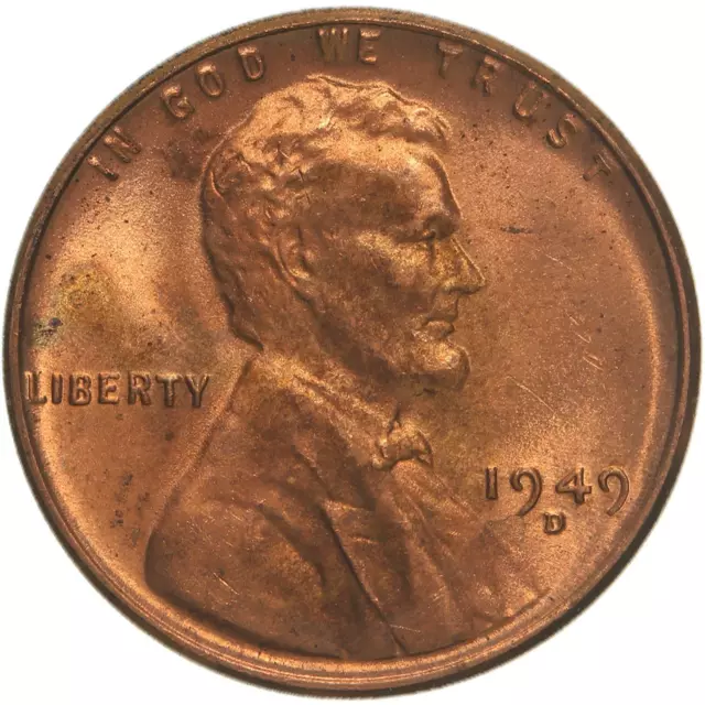 1949 D Lincoln Wheat Cent Uncirculated Penny US Coin