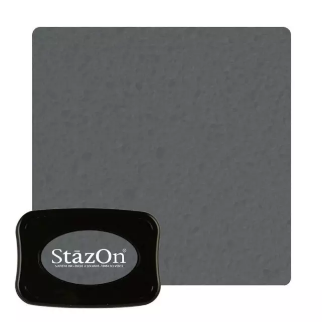 Tsukineko StazOn Permanent Solvent Ink Pad Glass Metal Plastic Stone Gray Grey 2