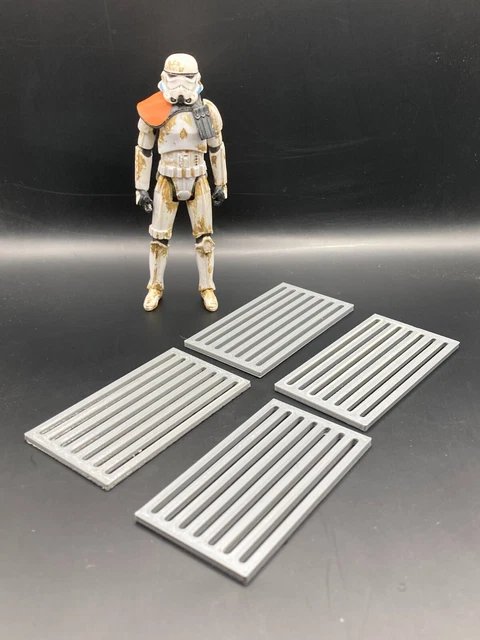 4 CUSTOM STAR WARS HOTH ECHO BASE WALKWAY TILES for 3.75" FIGURE DIORAMA 4 CUSTOM STAR WARS HOTH ECHO BASE WALKWAY TILES for 3.75" FIGURE DIORAMA