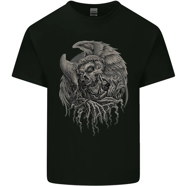 Angel Teschio Di Death Biker Moto Gotico T-Shirt Bambini