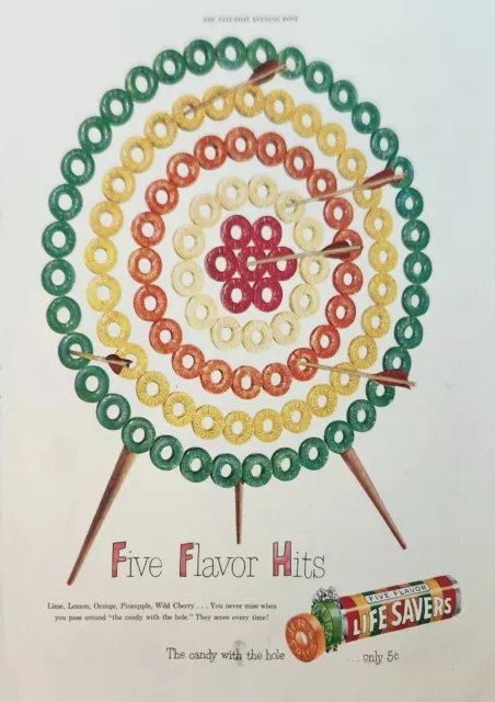 1949 Life Savers Five Flavors Candy Vintage Ad Five flavor hit