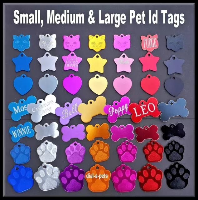 DOG & CAT Pet ID Tags Deep ENGRAVED Name Discs Bulk - Job Lot X 6 Personalised!