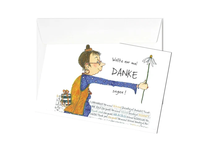 Grußkarte Wollte nur mal Danke sagen! | Postkarte Klappkarte B.Freundlieb