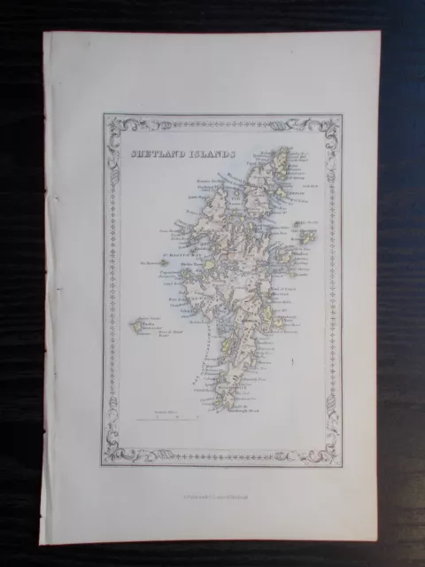Shetland Islands Fullarton Antique Victorian Map c 1860
