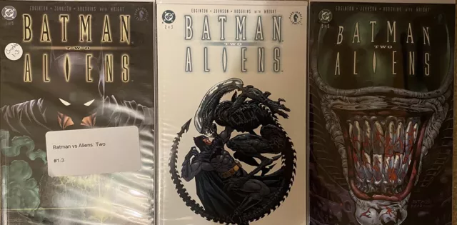 Batman Aliens Two #1 2 3 DC Dark Horse  prestige format complete mini series