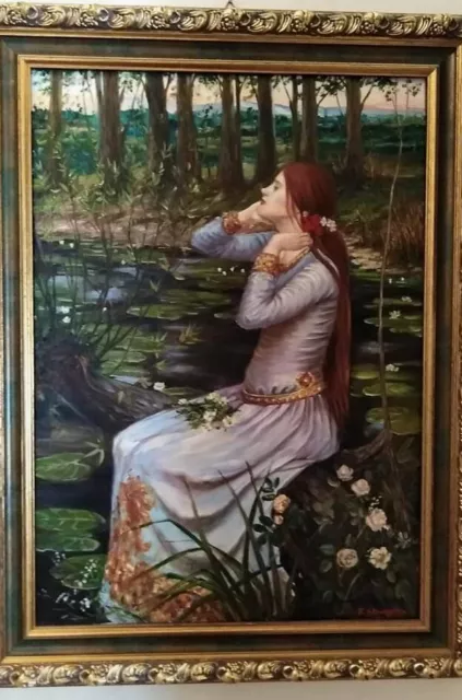 Ophelia - John William Waterhouse - Filippo Stivaletta - olio su tela 50x70 cm