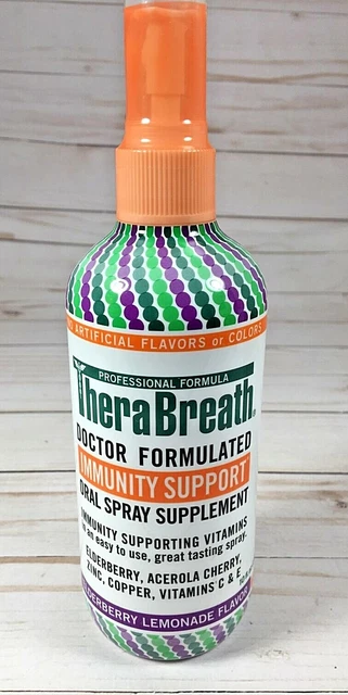 TheraBreath Oral Spray Elderberry Lemonade Immunity Support 10oz 6/2024
