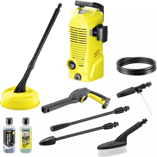 Karcher K2 Pressure Washer Compact Outdoor Cleaning Tool with Attachments 1400W