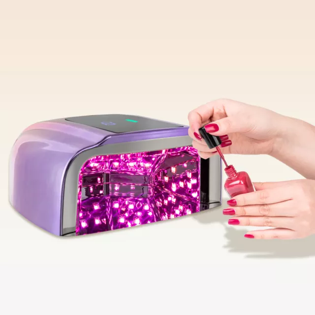 96W Cordless Rechargeable UV LED Nail lamp with Removable Bottom & Auto Sensor