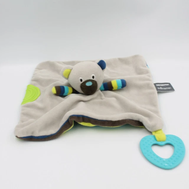 Doudou plat ours gris bleu vert marron rayé ORCHESTRA PREMAMAN - 25674