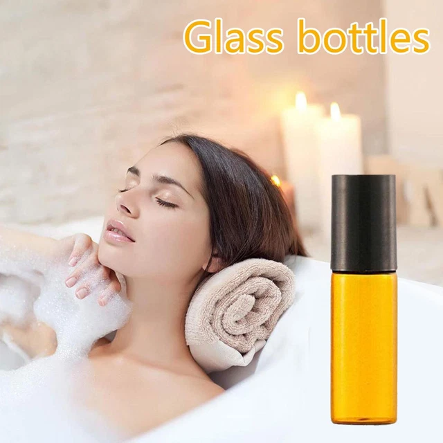 5ml Glass Roll On Bottle Roller Ball Slim Vial Perfume Essential PortableUS D4S0