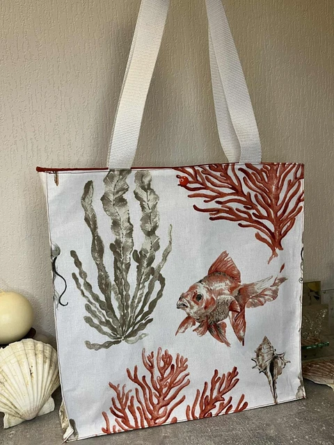 Sac Cabas Fourre-tout Bohème En Feutre - Motif Baroque, Doublé Gris Perle - 53x30x24 Cm - Neuf Avec Imperfections