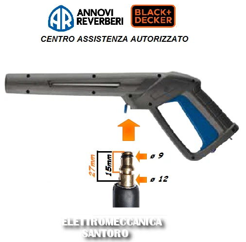 Pistola Per Idropulitrice Black+Decker Annovi Reverberi, Ricambio Originale 3082280, Nuova