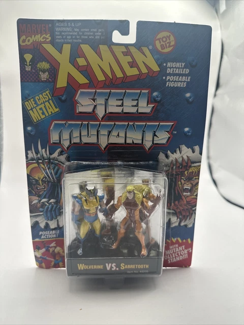 1994 X-MEN Steel Mutants Wolverine Vs Sabretooth Action Figures NEW Die Cast