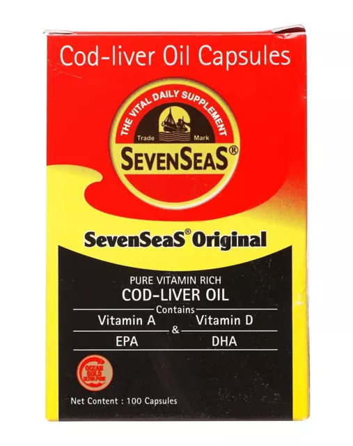 Seven Seas Cod Liver Oil 100 Caps for a Healthy Immune System & Body Free Ship
