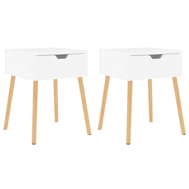 AX 2 Comodini Moderno Bianco 40x40x56cm Mobiletti Camera Eleganti Libri + 326808
