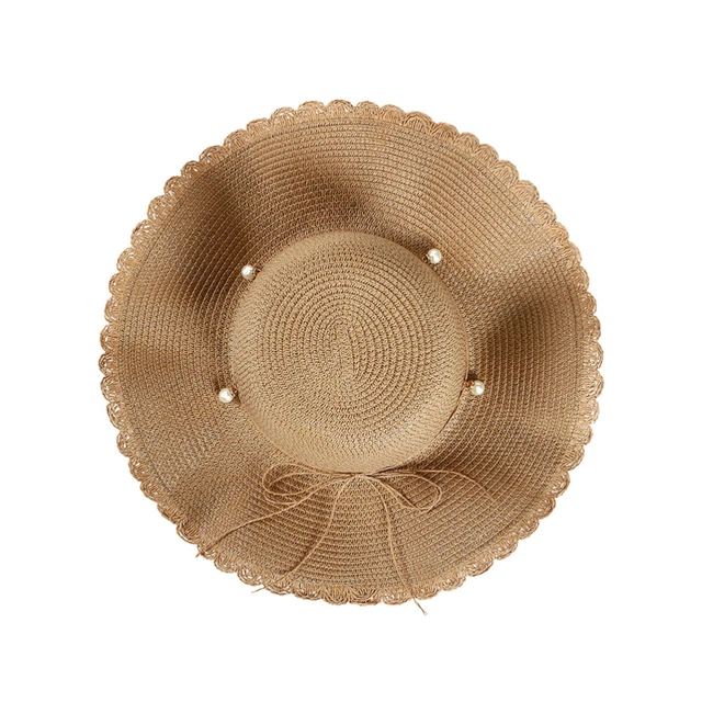 Roll Hat Girls Hat Pearl Accessories Women Summer Hat Sun