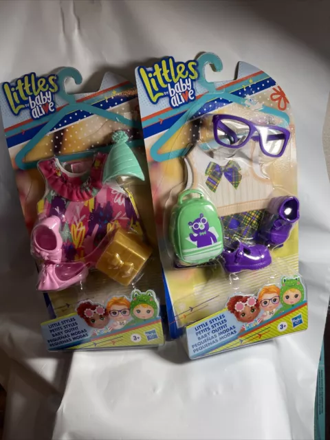 LOTX2 Littles Baby Alive Outfits Birthday Party & School Hasbro brand new