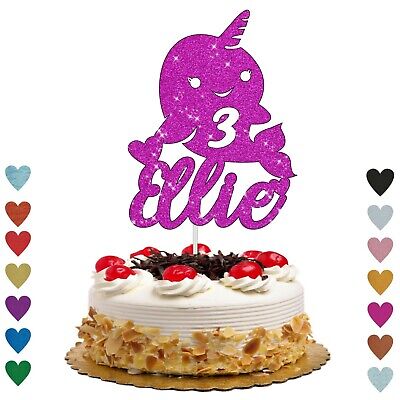 Unicorn Pesce Cake Topper Personalizzato Compleanno Bambine cake topper nascita 1st