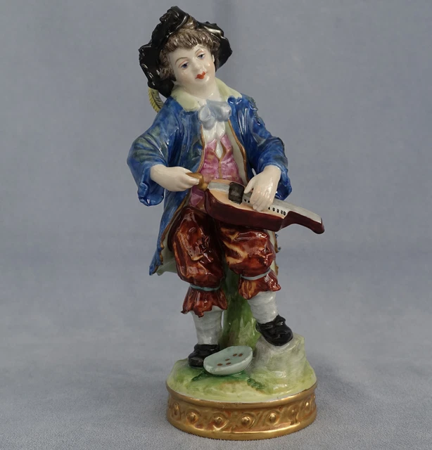 VOLKSTEDT Couple de Musiciens Figurines en Porcelaine Allemande Thuringe XIXème 10