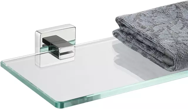 Estante de vidrio de baño, vidrio templado flotante almacenamiento de ducha 24 por 5 pulgadas, 304