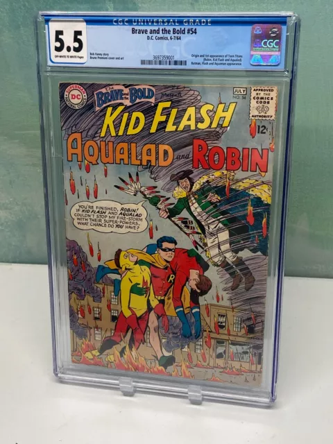 Brave and the Bold #54 CGC 5.5 1st Appearance of The Teen Titans Origin